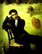 ecole francaise jeune artiste dans un atelier, dit autrefois autoportrait de gericault oil painting picture wholesale